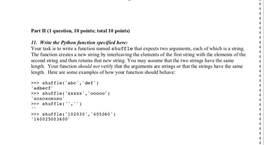 Solved Part II 1 question, 10 points; total 10 points) I1. | Chegg.com