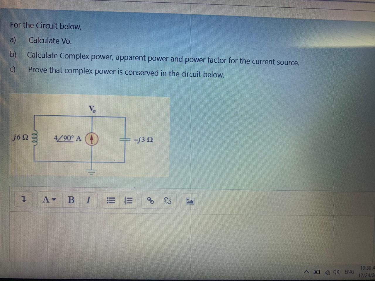 Solved For The Circuit Below, A) Calculate Vo. B) Calculate | Chegg.com