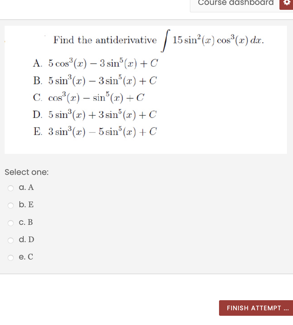 derivative of cos x 3 * sin 2 x 5