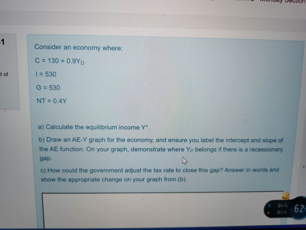 Solved 1 Consider An Economy Where C 130 0 9yd Et O Chegg Com