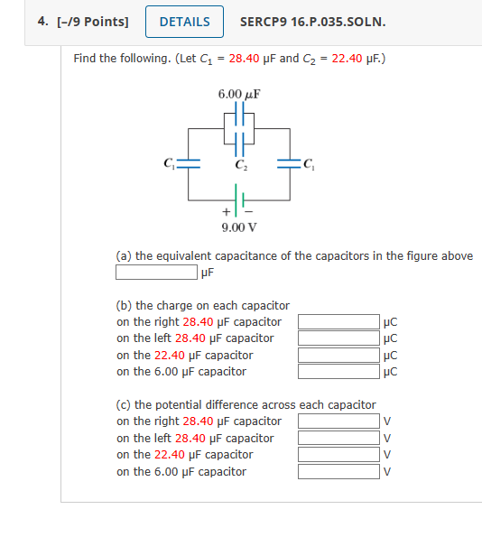 Solved Find the following. (Let C1=28.40μF and C2=22.40μF.) | Chegg.com