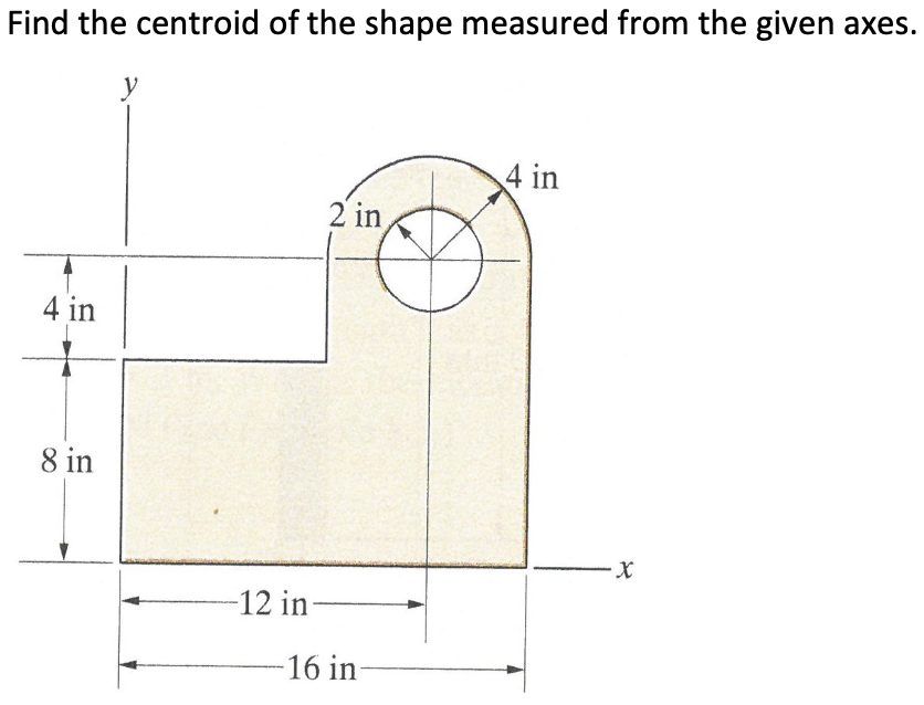 Solved Find The Centroid Of The Shape Measured From The Chegg Com   PhpC87uQN