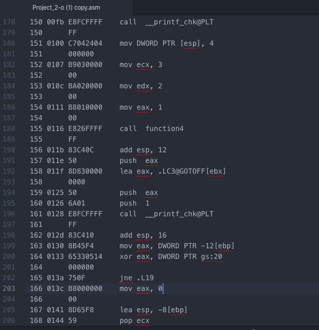 Project 2 0 1 Copy Asm Align 4 Lco String Chegg Com