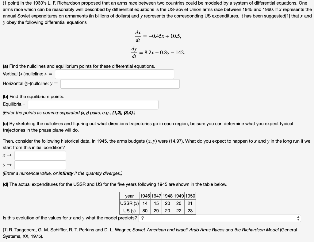 Solved 1 Point In The 1930 S L F Richardson Proposed Chegg Com