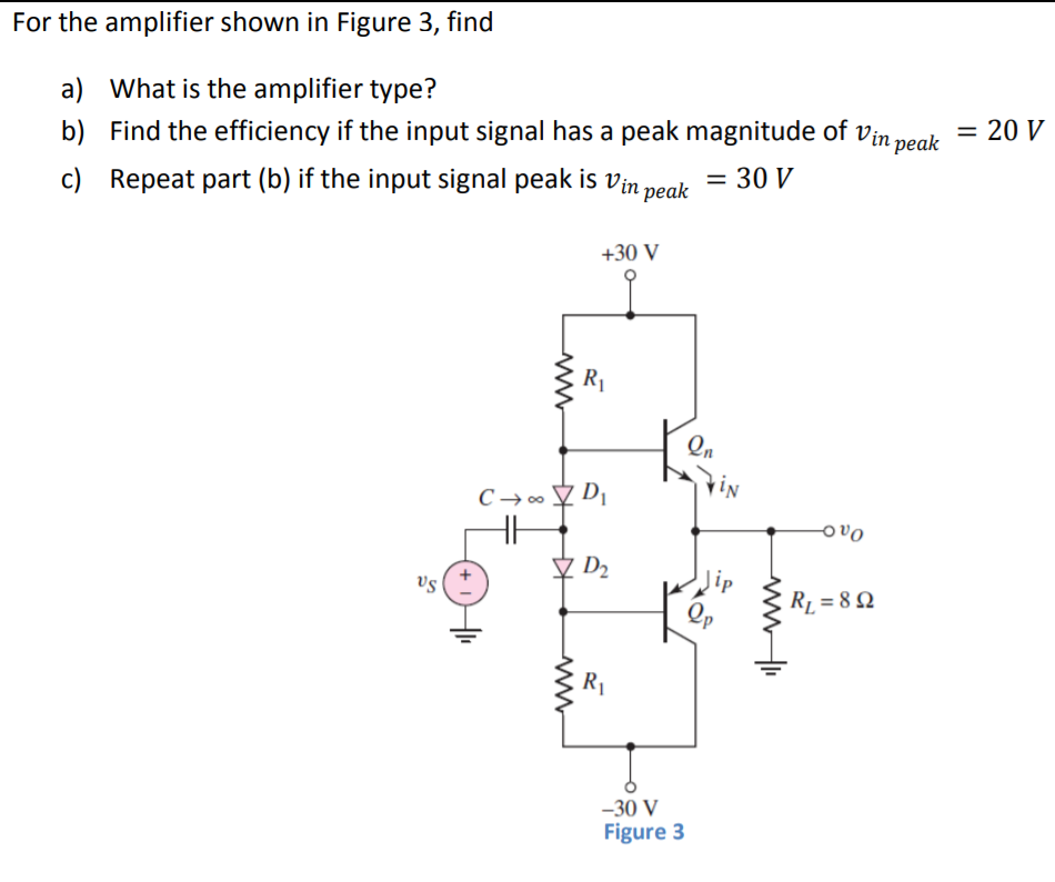 Solved For the amplifier shown in Figure 3, find a) What is | Chegg.com