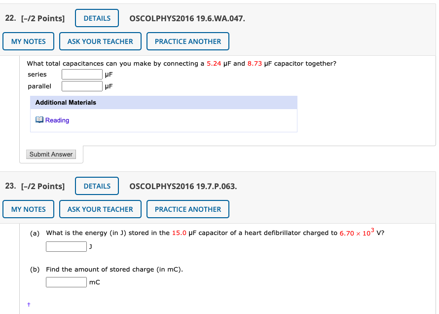 Solved 22 12 Points Details Oscolphys2016 19 6 Wa 047