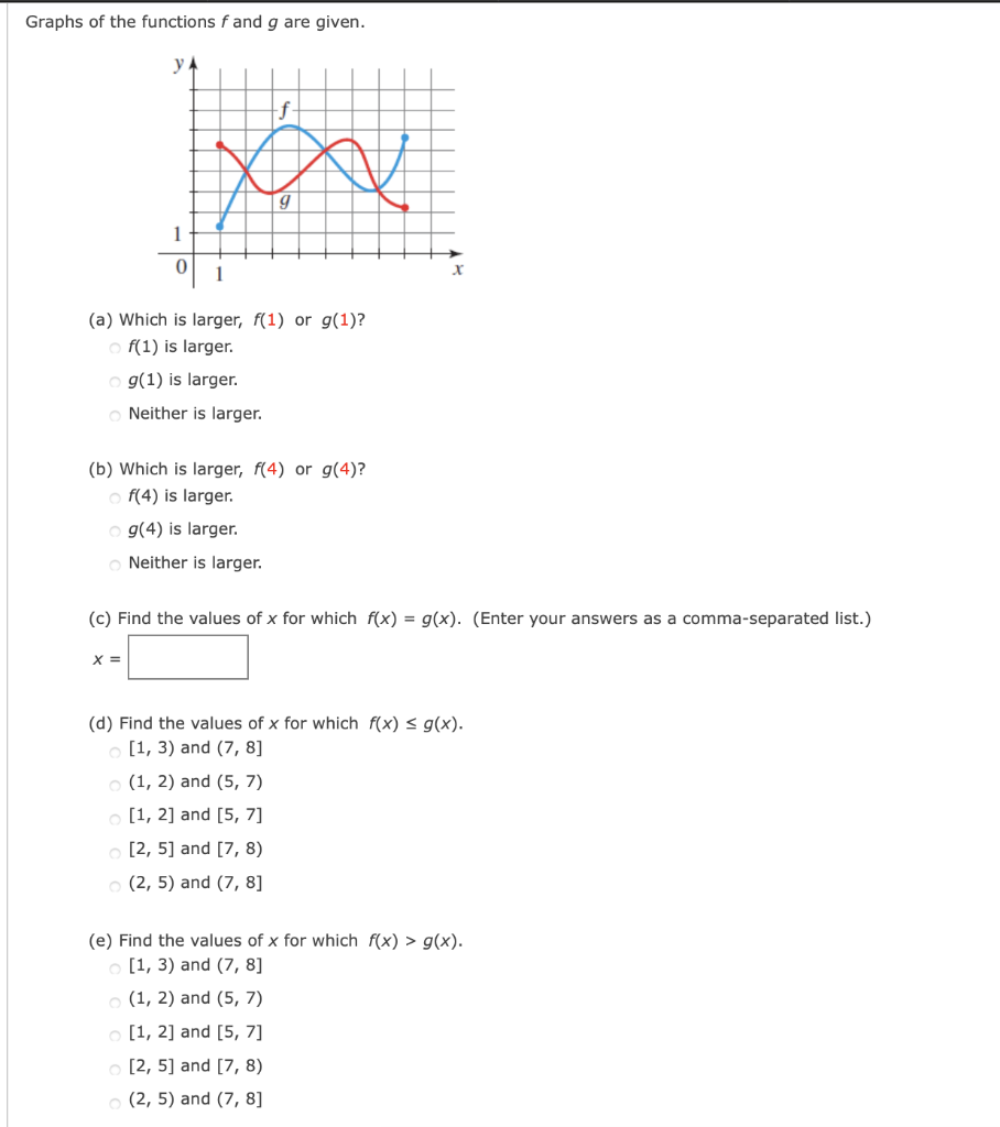 Solved Graphs Of The Functions F And G Are Given Ya F 9 1 0