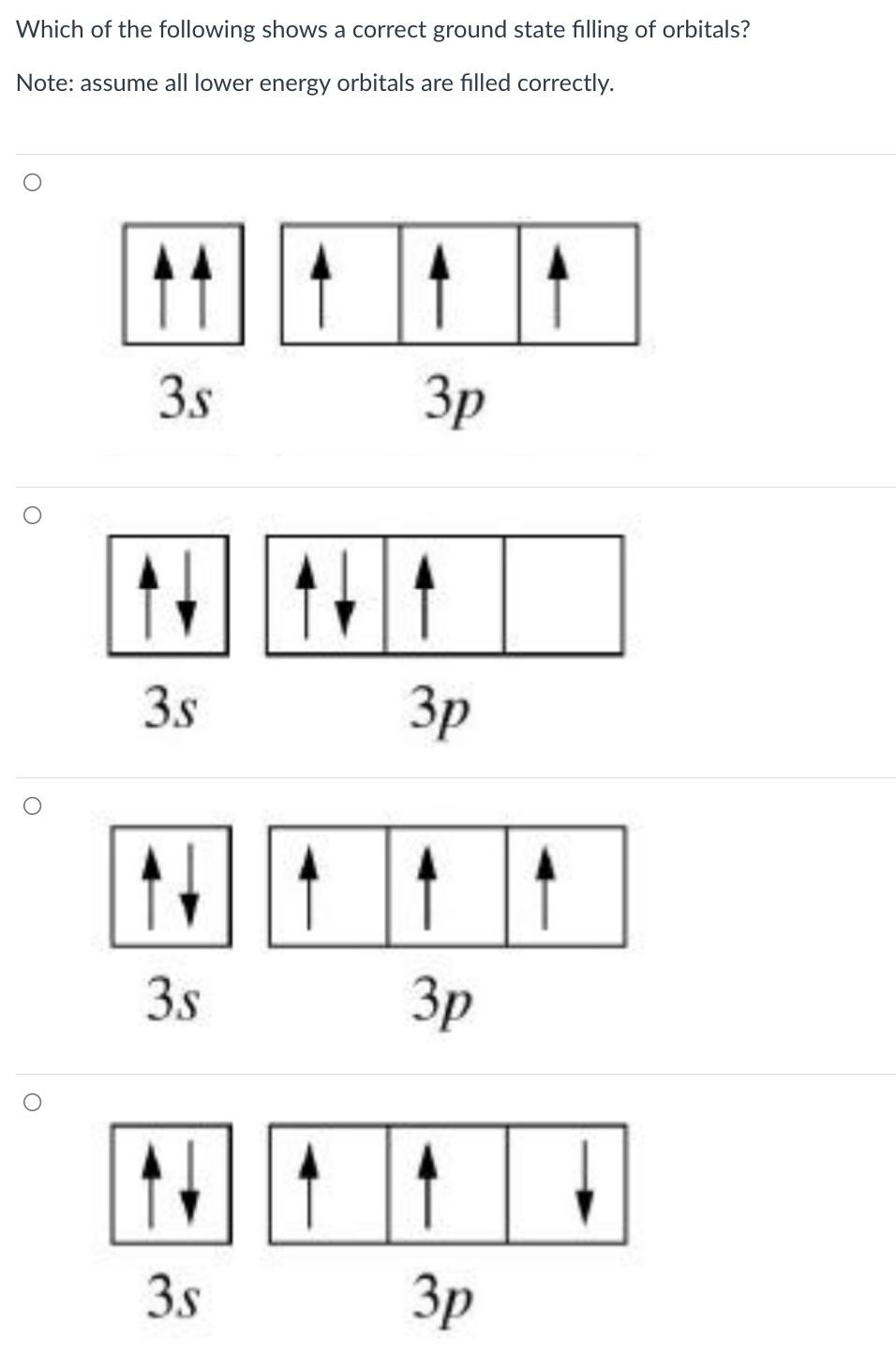 Solved Which of the following shows a correct ground state | Chegg.com