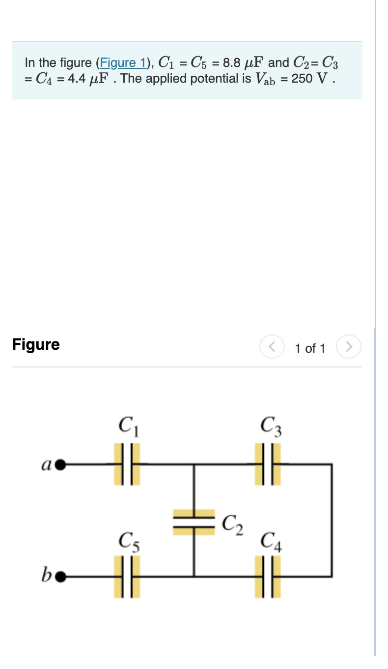 Solved In the figure (Figure 1), C1 = C5 = 8.8 uF and C2=C3 | Chegg.com