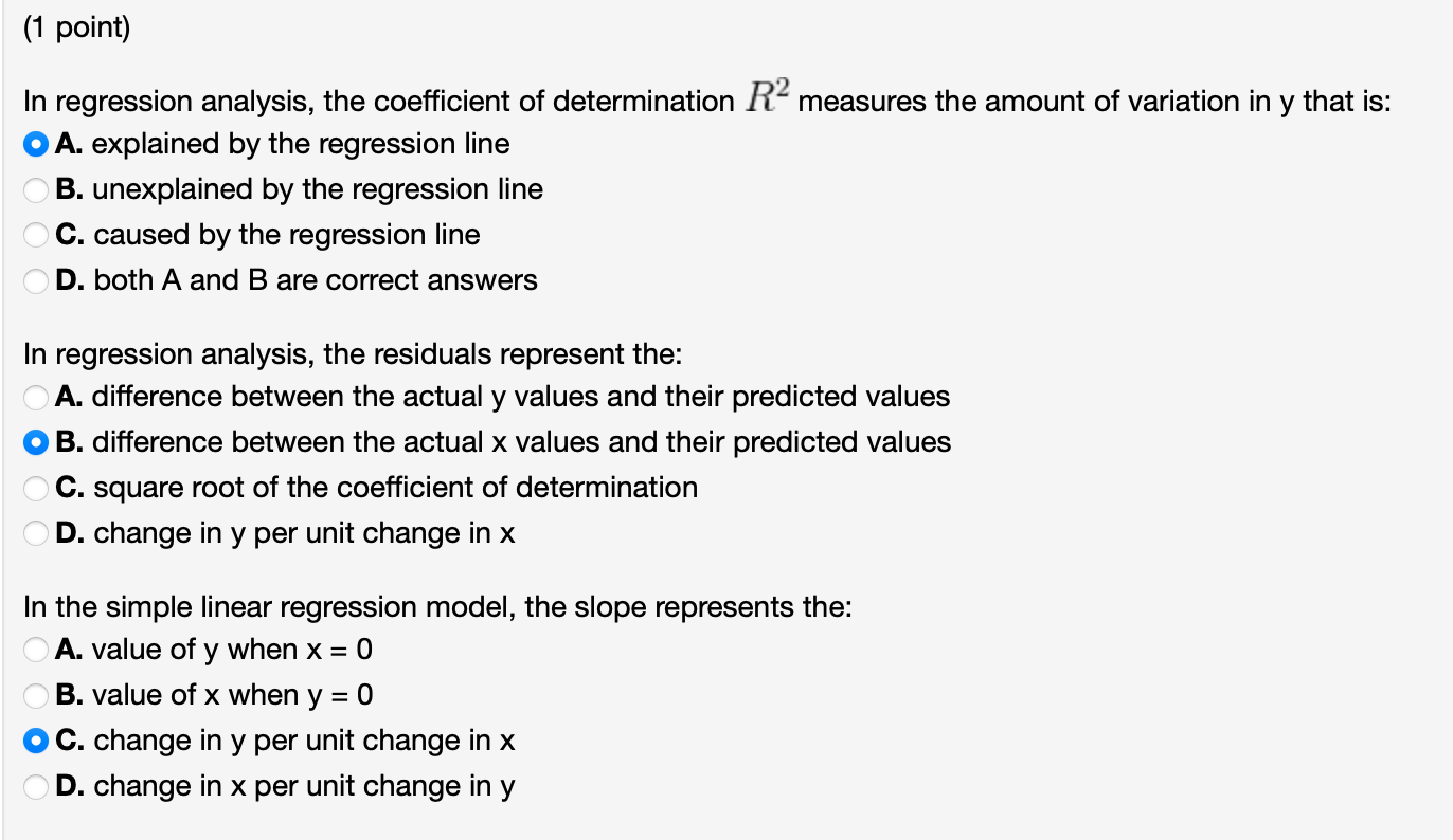 in regression analysis what does the coefficient of determination r squared measures