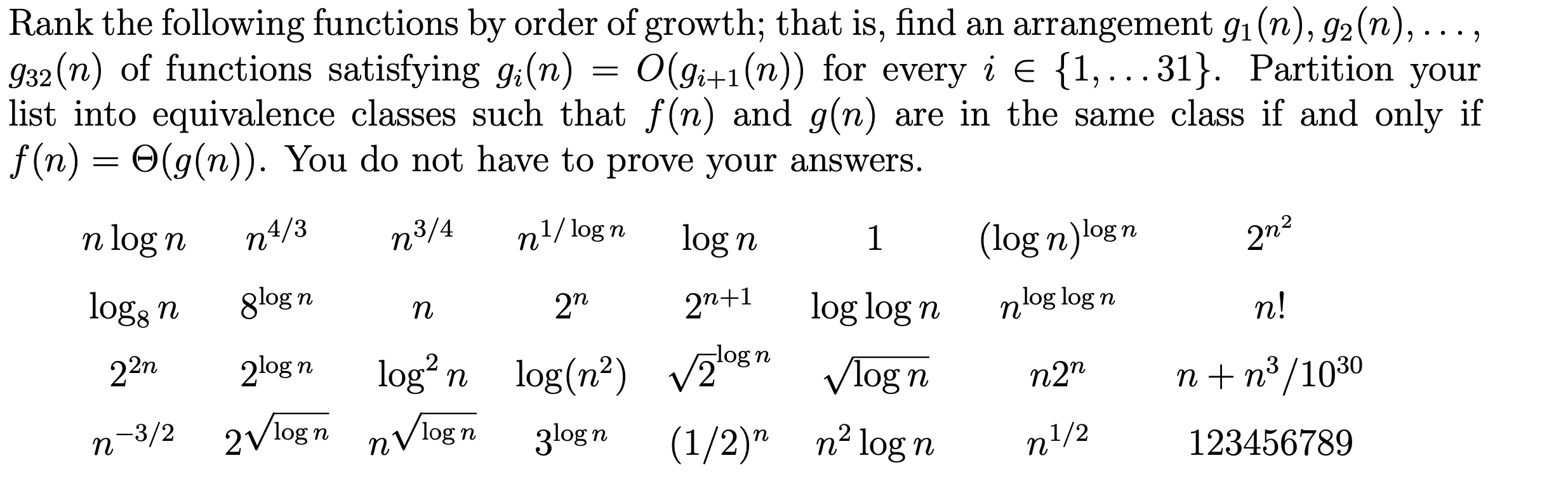 solved-rank-the-following-functions-by-order-of-growth-chegg