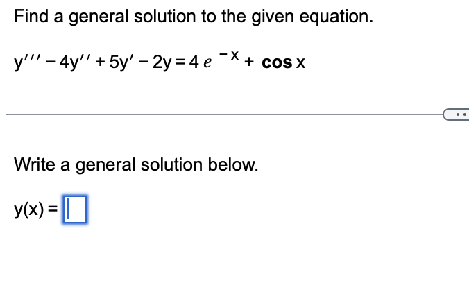 Solved Find a general solution to the given equation. | Chegg.com