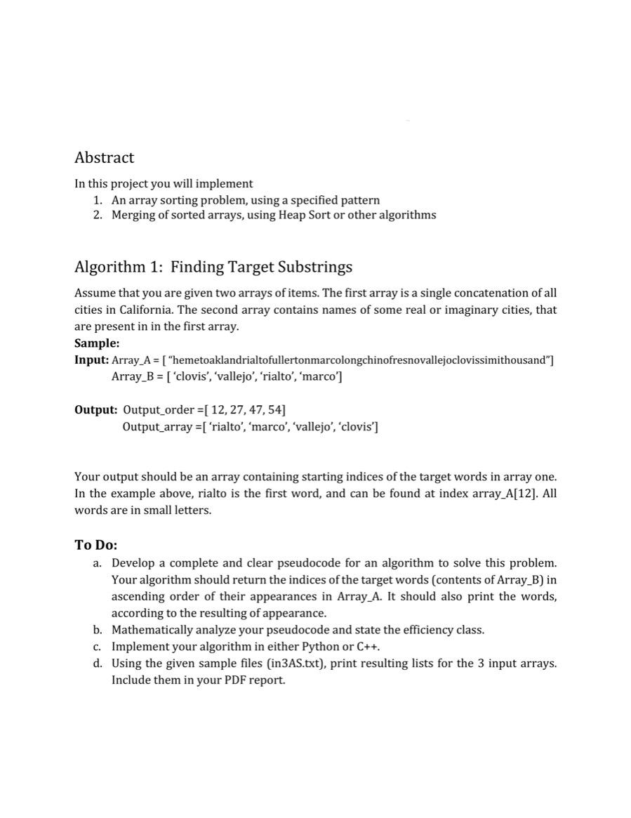 Solved Abstract In this project you will implement 1. An | Chegg.com