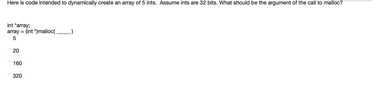 Solved Here is code intended to dynamically create an array | Chegg.com