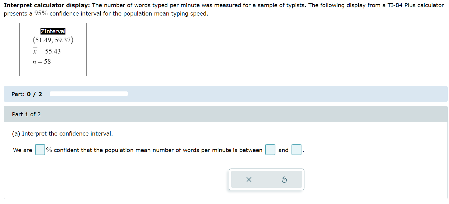 Solved interpret calculator display the number of words chegg