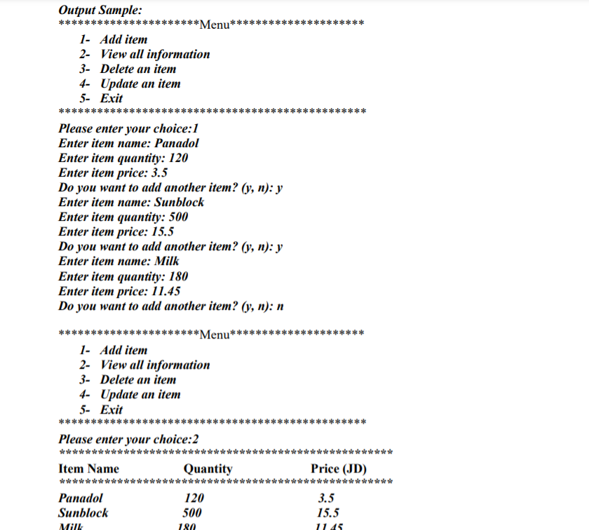 Solved Q1. Write Python program using two dimensional list | Chegg.com