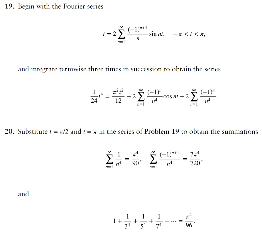 Solved 19. Begin with the Fourier series | Chegg.com