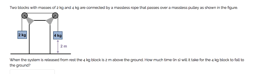 Solved Two Blocks With Masses Of 2 Kg And 4 Kg Are Connected | Chegg.com