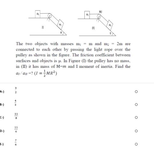 Solved M ID The two objects with masses m; = m and m2 = 2m | Chegg.com