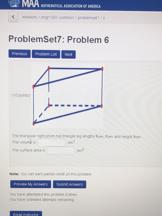 Solved MAA MATHEMATICAL ASSOCIATION OF AMERICA webwork / | Chegg.com