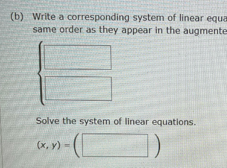 Solved a) b) write a corresponding system of linear | Chegg.com