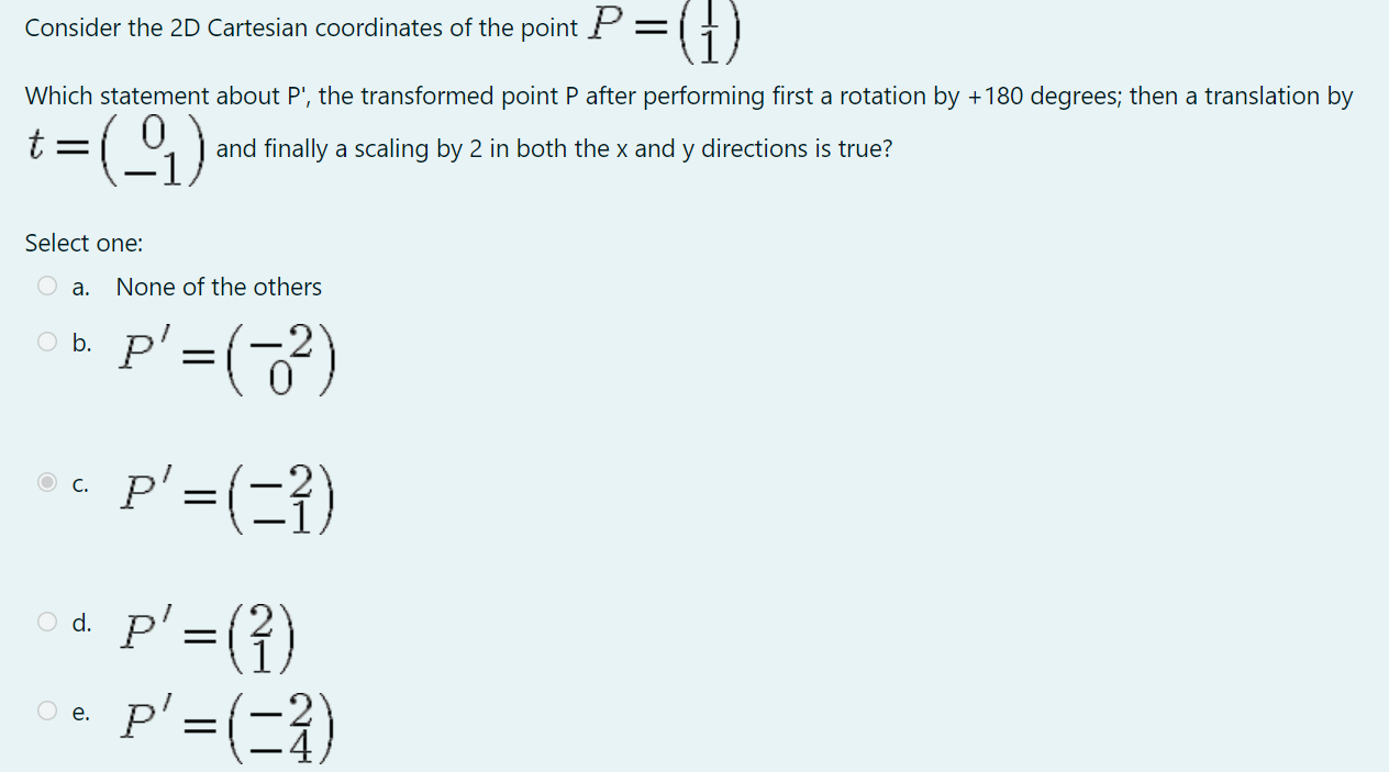 Solved = Consider the 2D Cartesian coordinates of the point | Chegg.com