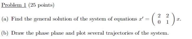 Solved Problem 1 (25 points) (a) Find the general solution | Chegg.com