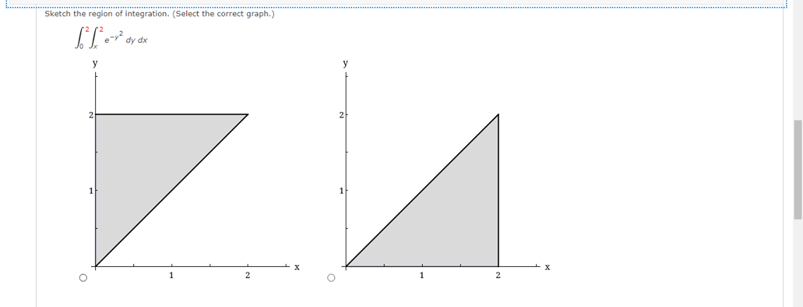 Solved Sketch The Region Of Integration Select The Correct Chegg Com
