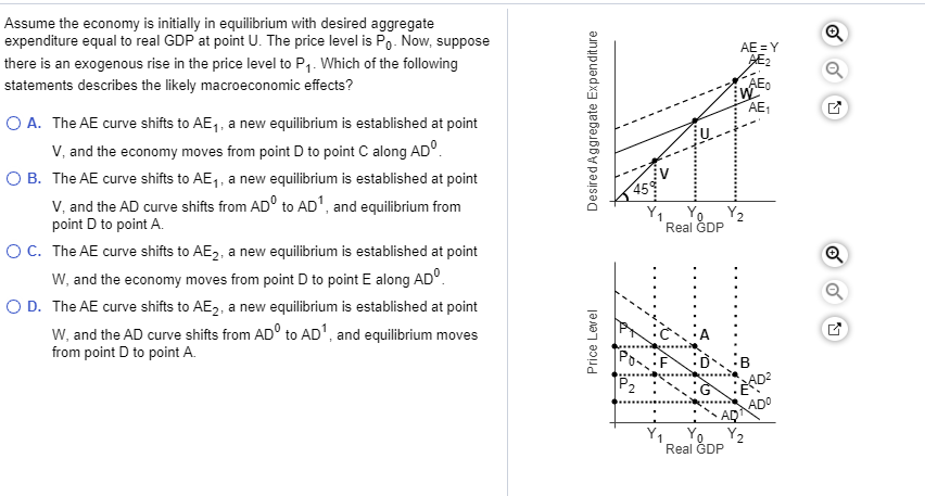 Solved Ae Y Assume The Economy Is Initially In Equilibrium Chegg Com