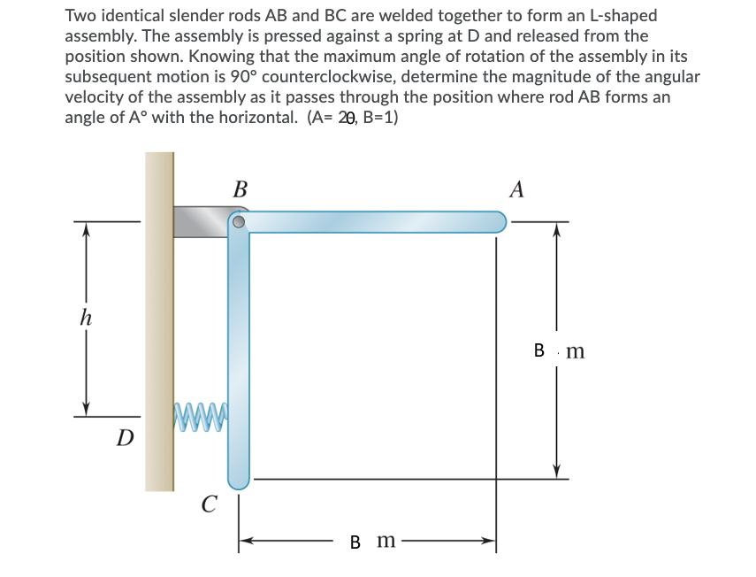 Solved Two Identical Slender Rods AB And BC Are Welded | Chegg.com