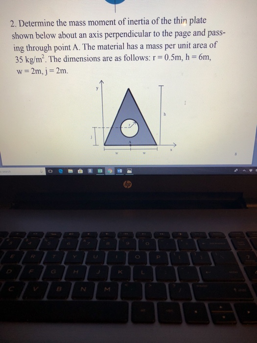 Solved 2. Determine the mass moment of inertia of the thin | Chegg.com
