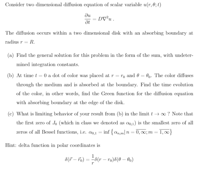 Solved Consider two dimensional diffusion equation of scalar | Chegg.com