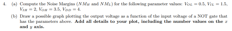 Solved (a) Compute The Noise Margins (nmh And Nml) For The 