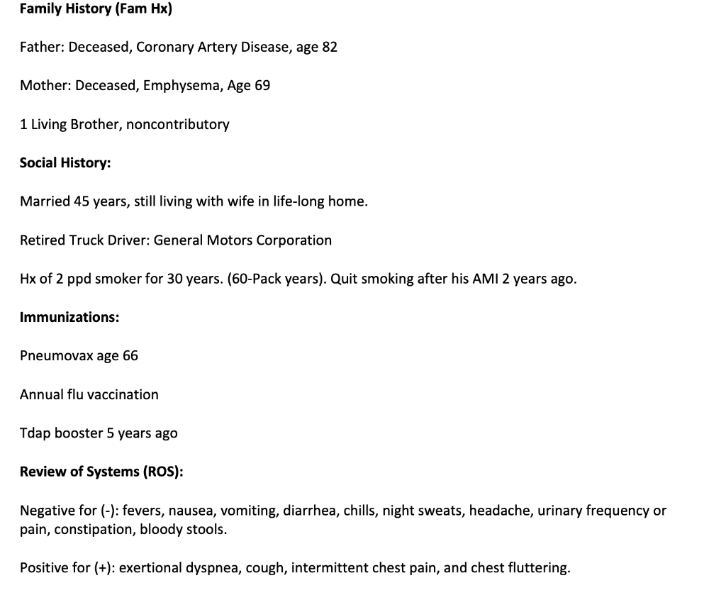 Solved 1. Given The Patient History, Give At Least Three (3) | Chegg.com