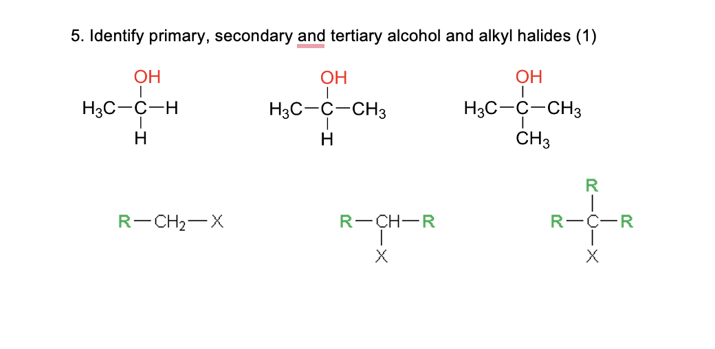 Solved 5. Identify primary, secondary and tertiary alcohol | Chegg.com