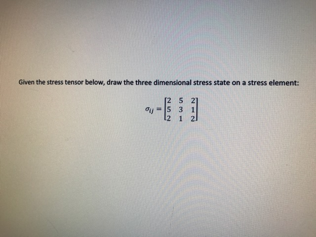 Solved Given The Stress Tensor Below Draw The Three Chegg Solved Given The Stress Tensor Below Draw The Three Chegg