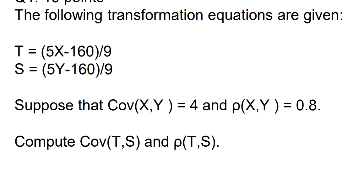 Solved The Following Transformation Equations Are Given: | Chegg.com