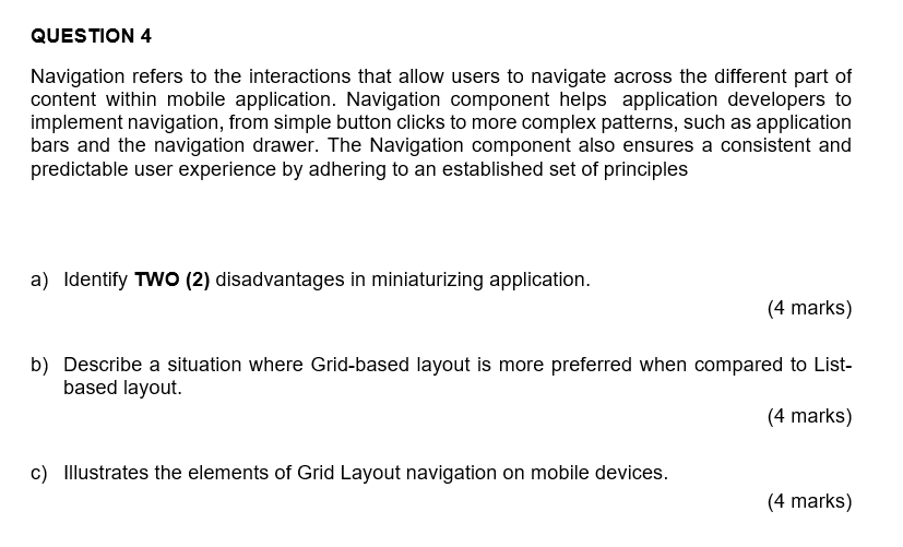 Solved Navigation refers to the interactions that allow