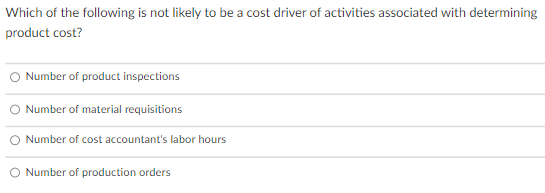 Solved Which of the following is not likely to be a cost | Chegg.com
