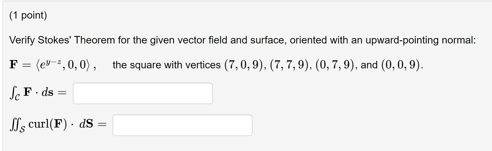 Solved 1 ﻿pointverify Stokes Theorem For The Given Vector 7553