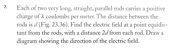 Solved 7. Each of two very long, straight, parallel rods | Chegg.com