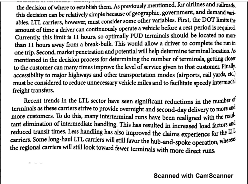 Solved The motor carrier industry is probably the most | Chegg.com