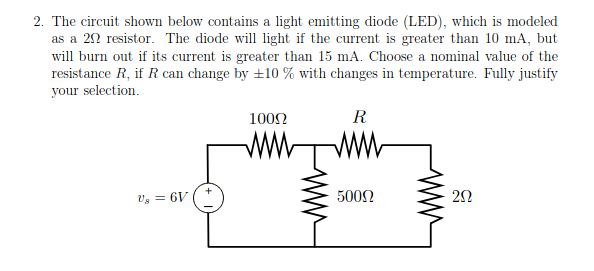 The circuit shown below contains a light emitting | Chegg.com