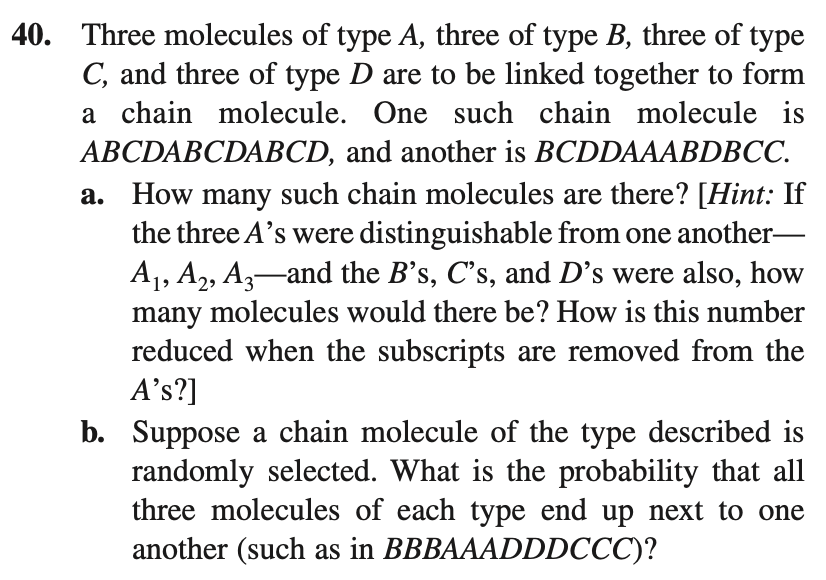 Solved Three Molecules Of Type A, Three Of Type B, Three Of | Chegg.com ...