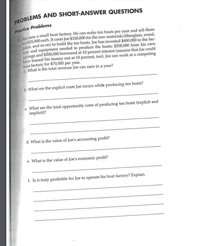 Solved PROBLEMS AND SHORT-ANSWER QUESTIONS Practice Problems | Chegg.com