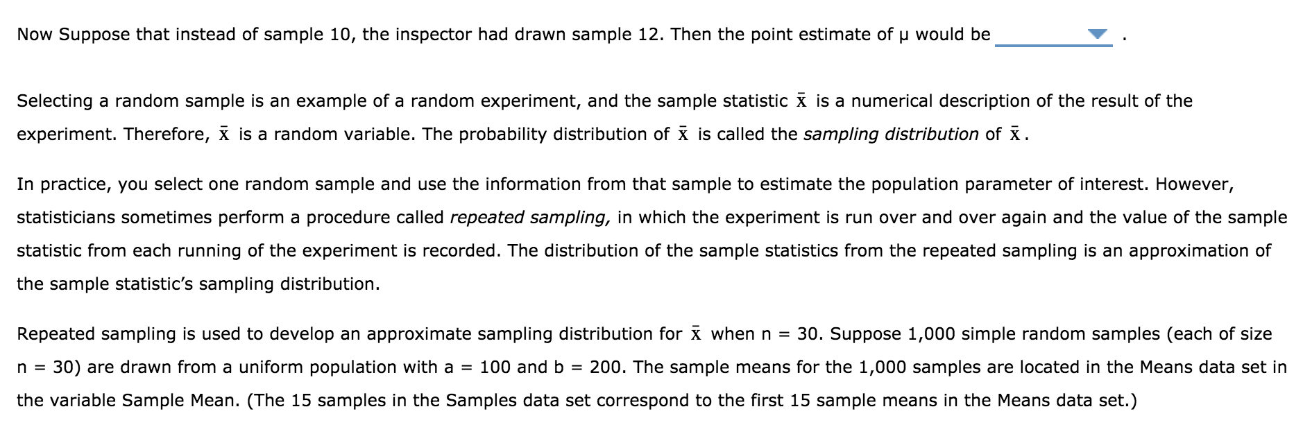 Solved 2. The sampling distribution of the sample mean | Chegg.com