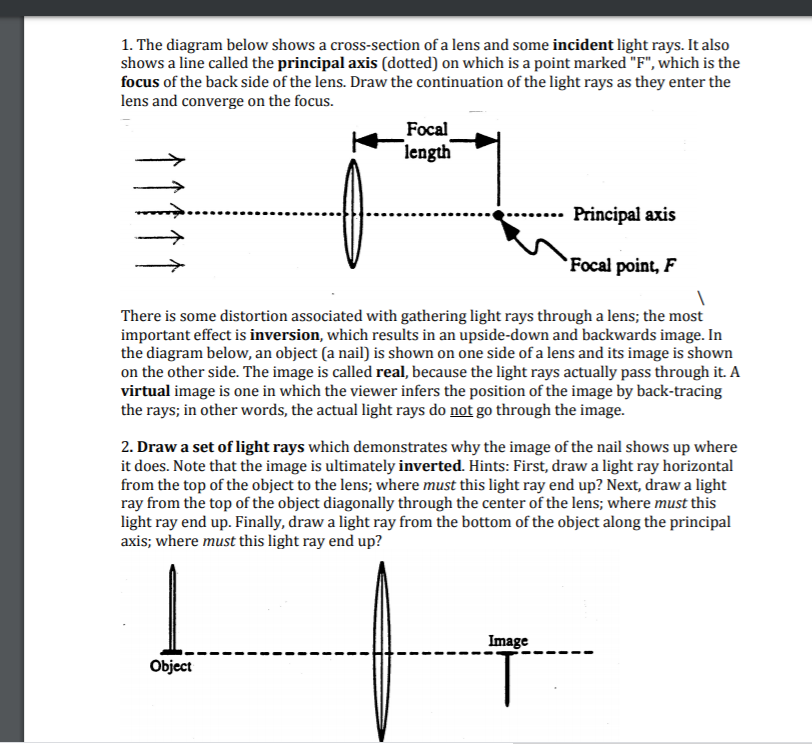 Lens Cross Line Solved 1. The diagram below shows a cross-section of a lens | Chegg.com