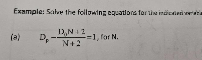 Solved Example: Solve The Following Equations For The | Chegg.com