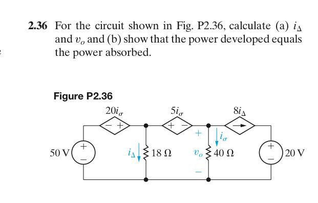 [Solved]: 2.36 For The Circuit Shown In Fig. P2.36, Calcul