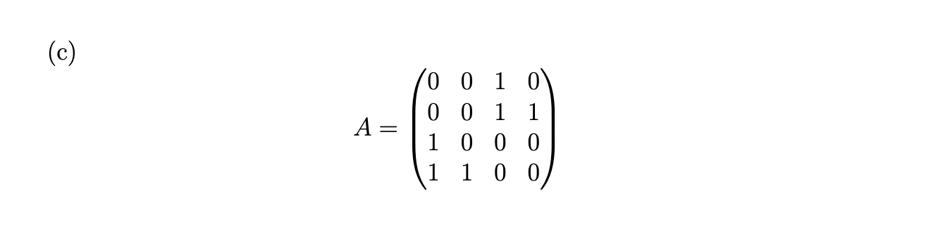 Solved For each of the matrices below, draw the associated | Chegg.com